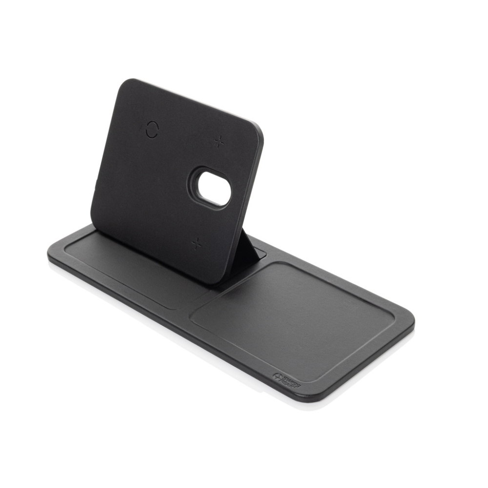 Logotrade business gift image of: Swiss Peak 3 in 1 RCS recycled PU wireless charger desk tray