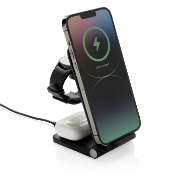 Logo trade promotional gifts image of: Powerpal 3 in 1 RCS recycled plastic 15W charger