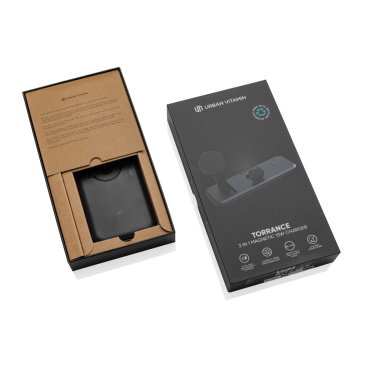 Logo trade promotional item photo of: Urban Vitamin Torrance 3 in 1 magnetic 15W charger