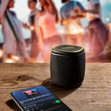 Logo trade promotional items image of: Bluetooth speaker HERMON Schwarzwolf