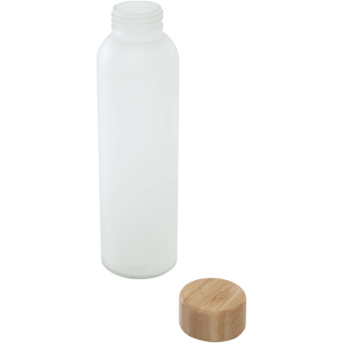 Logotrade corporate gift image of: Lume 500 ml matte soda lime glass bottle with bamboo lid