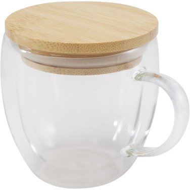 Logo trade promotional gifts picture of: Lenora 250 ml glass cup with bamboo lid