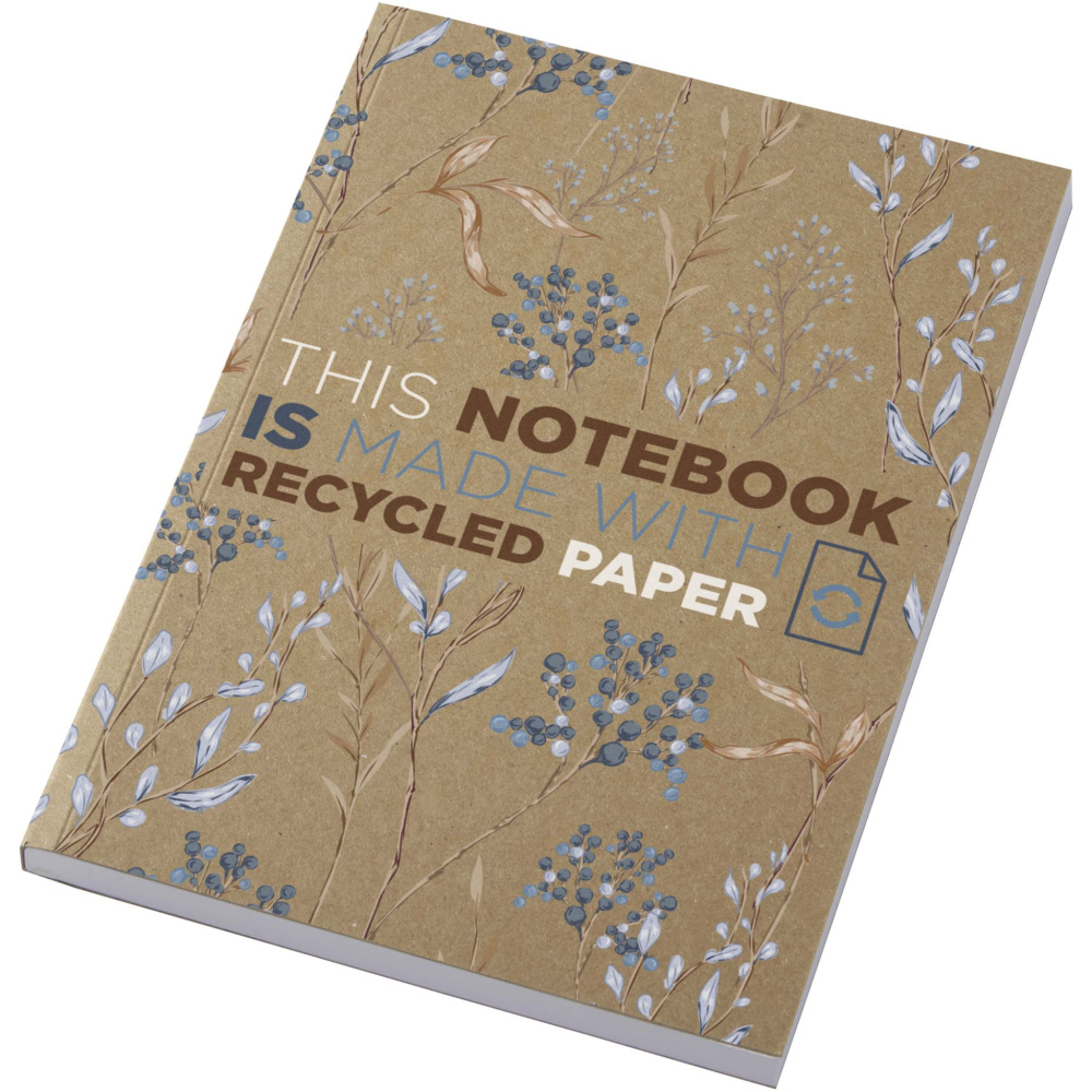 Logo trade promotional giveaways image of: Novella Austen A5 recycled soft cover kraft notebook - 100 sheets