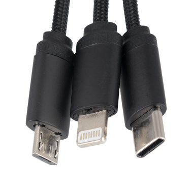 Logo trade promotional merchandise image of: Cable 3in1 with illuminated logo - LH-ZM04