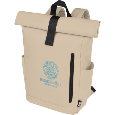 Logo trade promotional products image of: Byron 15.6" GRS RPET roll-top backpack 18L
