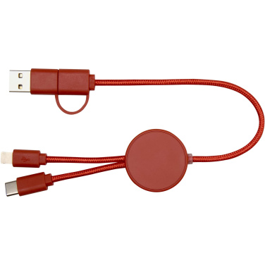 Logotrade promotional item image of: Citala 5-in-1 recycled plastic 30 cm data sync and 27W fast charge cable