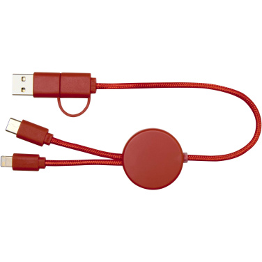 Logo trade promotional items image of: Citala 5-in-1 recycled plastic 30 cm data sync and 27W fast charge cable