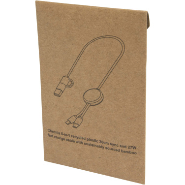 Logotrade corporate gift image of: Citala 5-in-1 recycled plastic 30 cm data sync and 27W fast charge cable