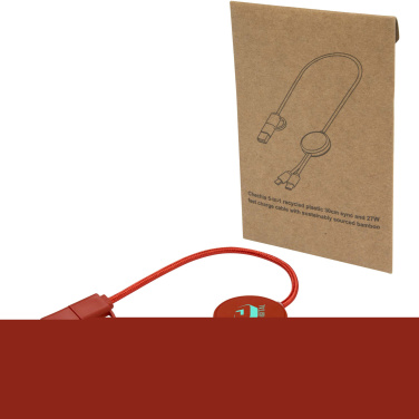 Logotrade corporate gifts photo of: Citala 5-in-1 recycled plastic 30 cm data sync and 27W fast charge cable