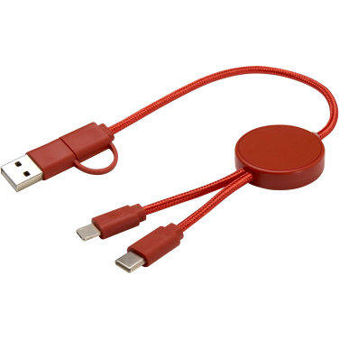Logo trade promotional merchandise photo of: Citala 5-in-1 recycled plastic 30 cm data sync and 27W fast charge cable