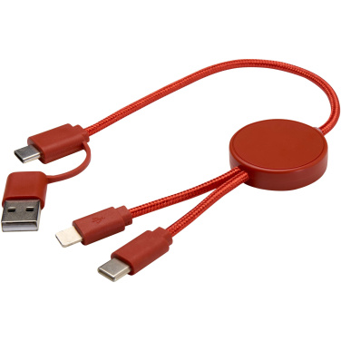 Logo trade corporate gifts image of: Citala 5-in-1 recycled plastic 30 cm data sync and 27W fast charge cable
