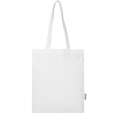 Logo trade corporate gifts image of: Madras Blend 140 g/m² GRS recycled cotton tote bag 7L