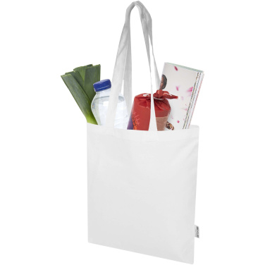 Logo trade promotional gifts image of: Madras Blend 140 g/m² GRS recycled cotton tote bag 7L