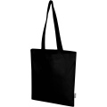 Madras Blend 140 g/m² GRS recycled cotton tote bag 7L, Solid black