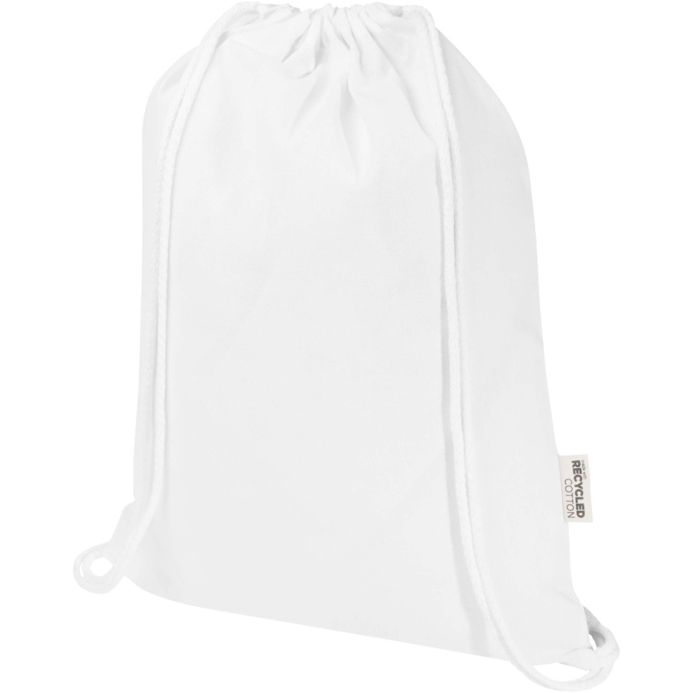 Logo trade promotional products image of: Oregon Blend 140 g/m² GRS recycled drawstring bag 5L