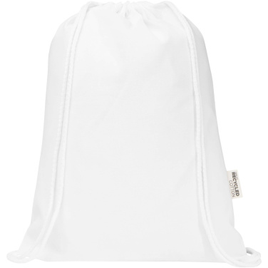 Logotrade promotional item picture of: Oregon Blend 140 g/m² GRS recycled drawstring bag 5L