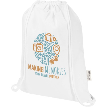 Logo trade corporate gifts picture of: Oregon Blend 140 g/m² GRS recycled drawstring bag 5L