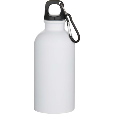 Logotrade promotional merchandise photo of: Oregon 400 ml matte RCS recycled single wall stainless steel water bottle with carabiner