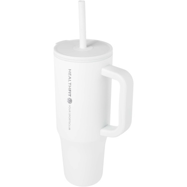 Logo trade promotional item photo of: Brady 900 ml RCS certified insulated tumbler with silicone straw