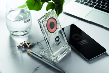 Logo trade promotional giveaways image of: Acrylic wireless charger 15W