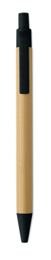 Logo trade promotional item photo of: Push button ball pen in bamboo