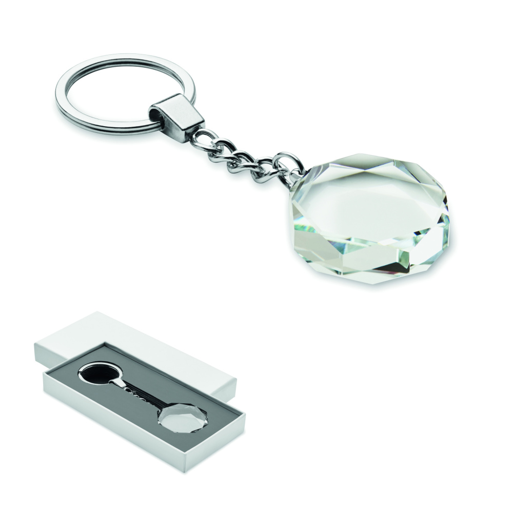 Logotrade promotional giveaway image of: Glass round award key ring