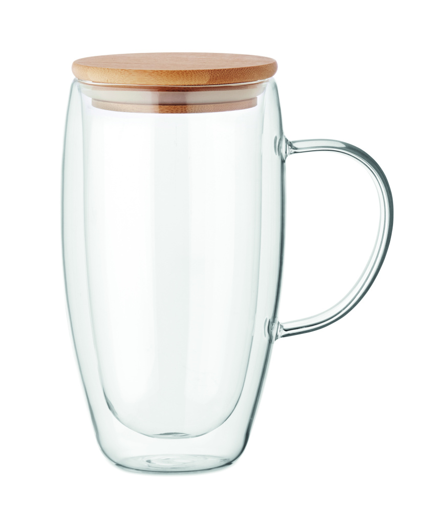 Logo trade promotional merchandise picture of: Double wall glass mug 450ml