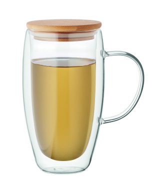 Logotrade promotional products photo of: Double wall glass mug 450ml