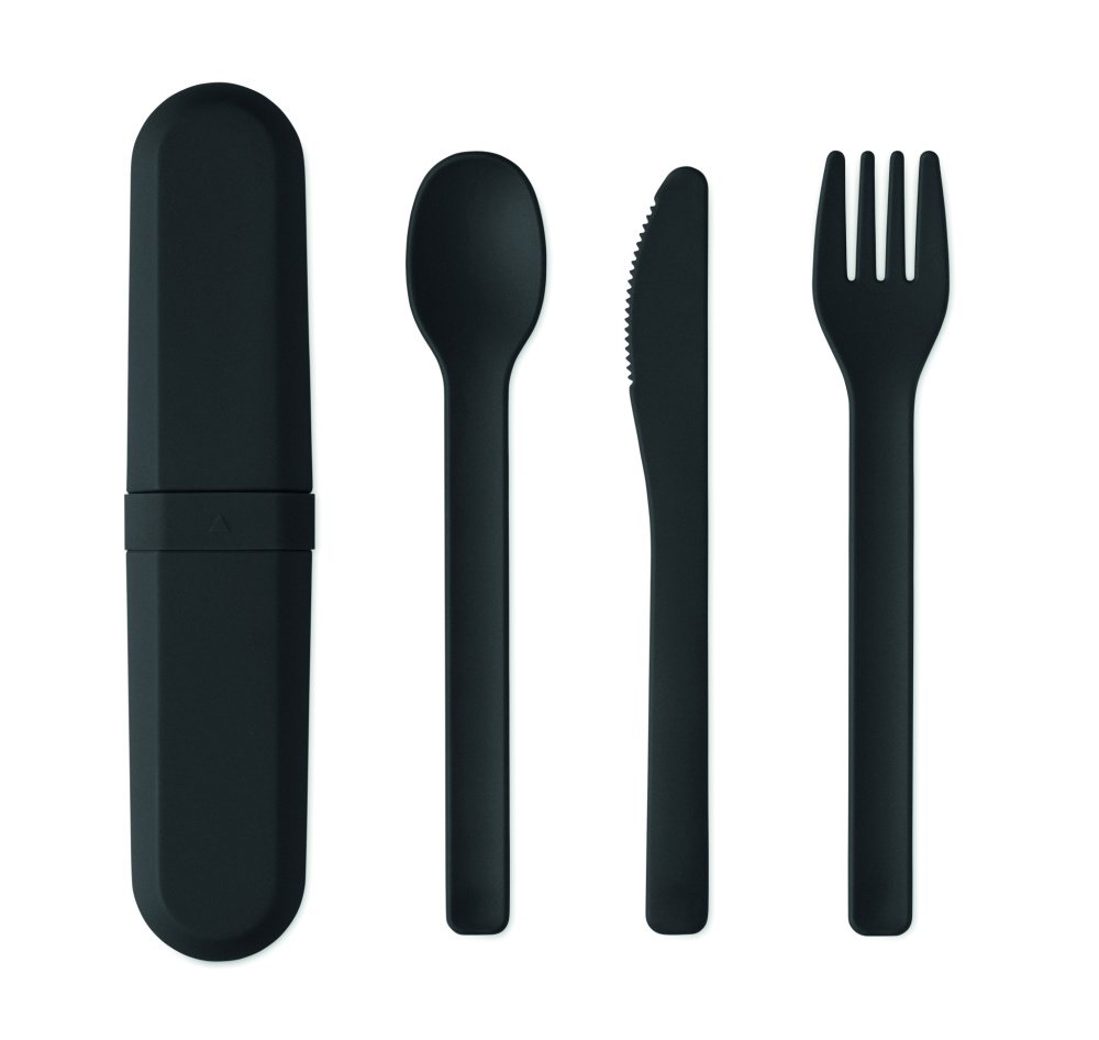 Logotrade promotional giveaway picture of: Cutlery set and case in PLA
