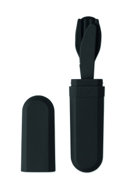 Logo trade promotional gifts image of: Cutlery set and case in PLA