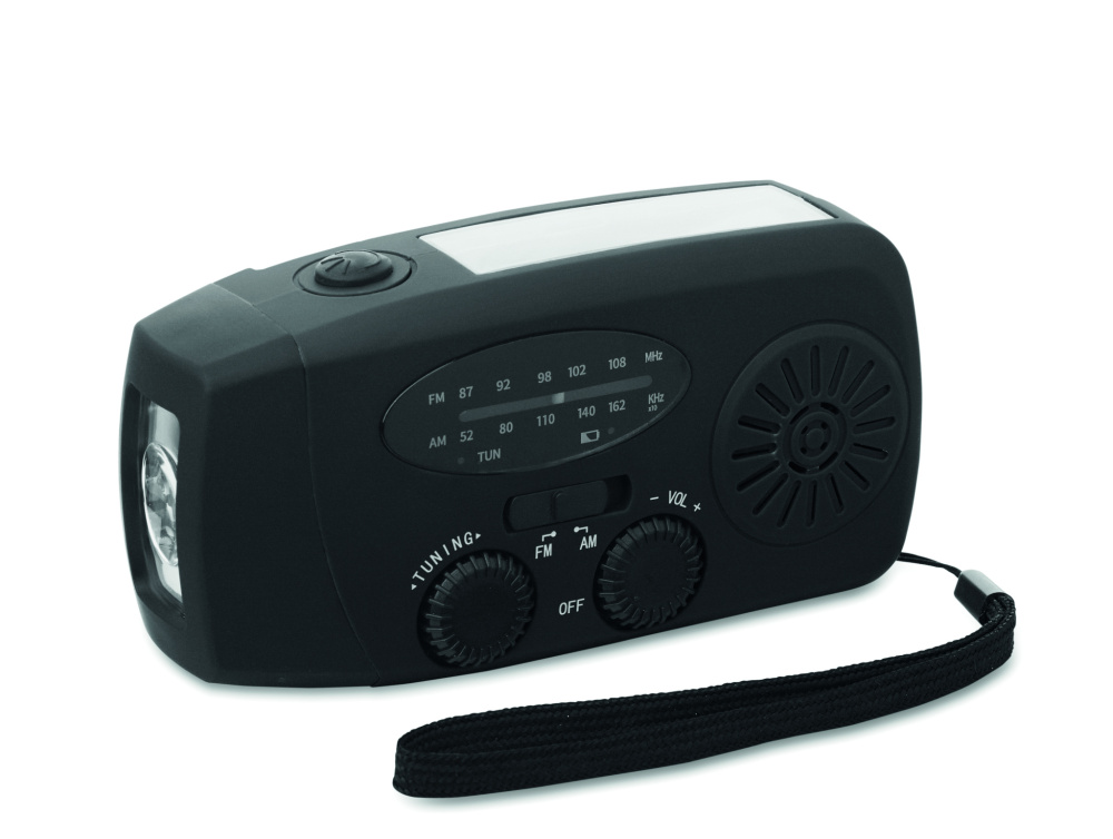 Logo trade advertising products picture of: Portable radio with LED torch