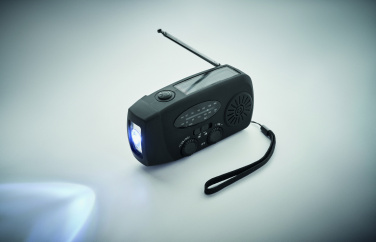 Logo trade promotional merchandise photo of: Portable radio with LED torch