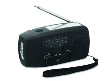 Logo trade promotional giveaway photo of: Portable radio with LED torch
