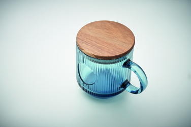 Logo trade promotional merchandise image of: Ribbed glass mug 300ml
