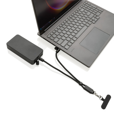 Logo trade promotional product photo of: LoopAmp RCS RPET adjustable phone wrist strap 60W cable