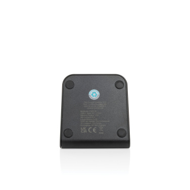 Logo trade promotional gifts image of: VoltPerch RCS recycled plastic 15W magnetic wireless charger