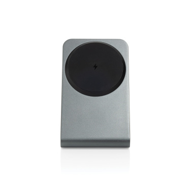 Logo trade business gift photo of: Terra aluminium 15W magnetic wireless charging phone stand