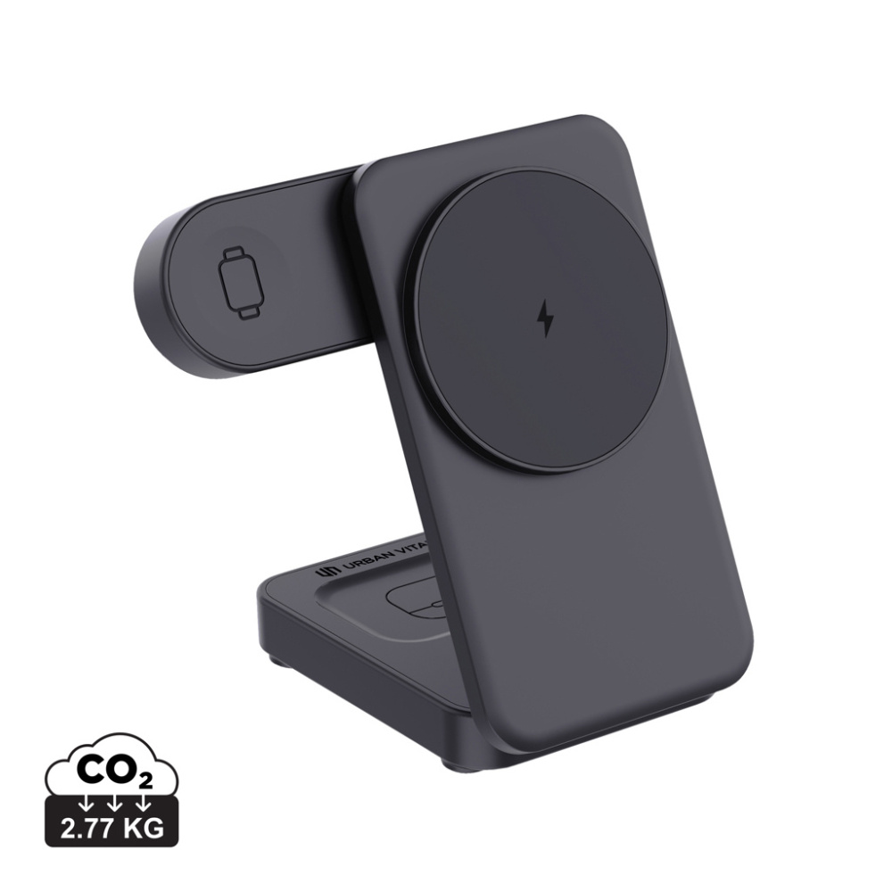 Logo trade corporate gift photo of: Urban Vitamin Arcadia RCS rplastic 15W 3in1 magnetic charger