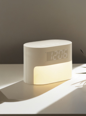 Logo trade business gift photo of: LumaRise RCS reycled plastic white noise alarm clock