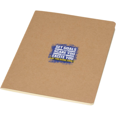 Logo trade promotional merchandise image of: Slyk A5 kraft cahier notebook with ruled pages