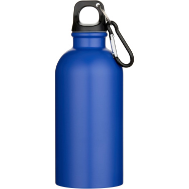 Logotrade corporate gift image of: Oregon 400 ml matte RCS recycled single wall stainless steel water bottle with carabiner