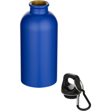 Logo trade promotional giveaways picture of: Oregon 400 ml matte RCS recycled single wall stainless steel water bottle with carabiner