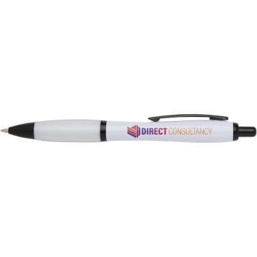 Logotrade advertising product image of: Nash recycled plastic ballpoint pen with black trims (black ink)