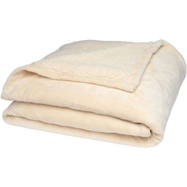 Logo trade promotional giveaway photo of: Ashen GRS recycled sherpa blanket