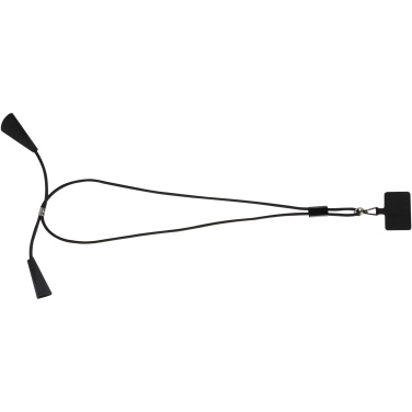 Logo trade promotional giveaways image of: Funi recycled plastic smartphone lanyard with built-in data sync and 100W fast charge 5-in-1 cable