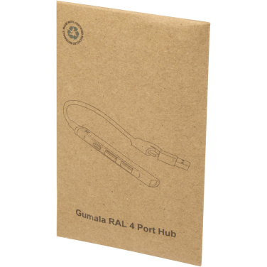 Logotrade advertising products photo of: Alkaid 4-port recycled aluminium USB-A and Type-C hub with dual input