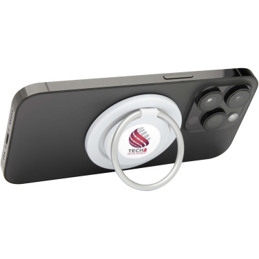 Logo trade promotional gift photo of: Albali recycled plastic magnetic phone holder with ring stand