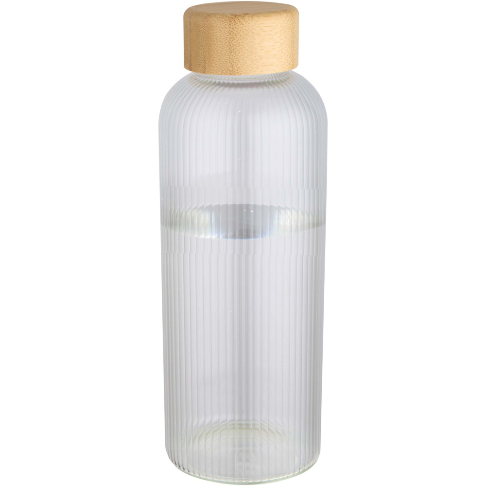 Logo trade corporate gifts picture of: Mirage 650 ml single-walled borosilicate glass bottle with bamboo lid