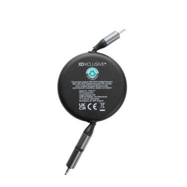 Logo trade promotional items picture of: Terra RCS recycled aluminium retractable 240W 2-in-1 cable