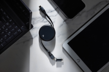 Logo trade promotional items image of: Terra RCS recycled aluminium retractable 240W 2-in-1 cable